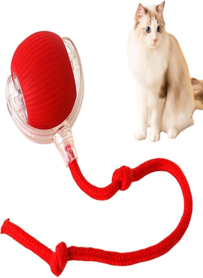 BELOXY Toy Intelligent Funny 360 Degree Rotatable Toys Rechargeable Rotating Ball with LED Light, Chasing Toy Automatic Rotating Smart Obstacle Avoiding (RED) - Image 1