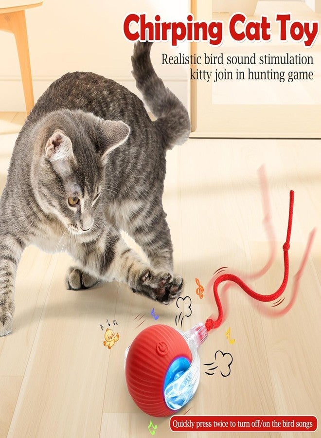 BELOXY Toy Intelligent Funny 360 Degree Rotatable Toys Rechargeable Rotating Ball with LED Light, Chasing Toy Automatic Rotating Smart Obstacle Avoiding (RED) - Image 5