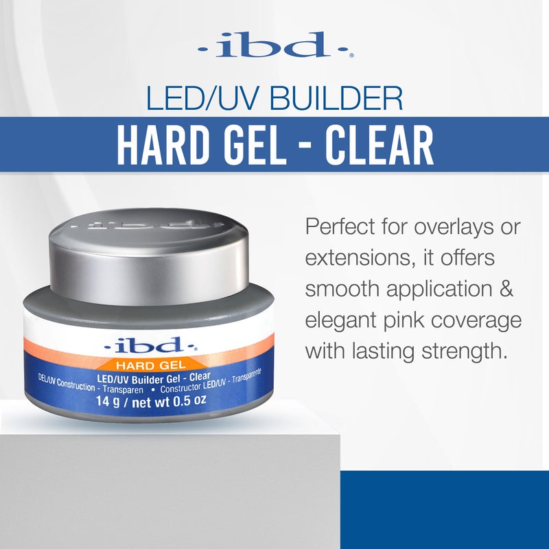 IBD Hard Gel LED/UV Gels, Builder Gel Clear, 0.5 oz - Image 3