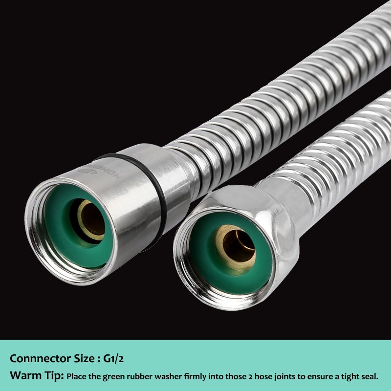 HOMEIDEAS 100 inches Shower Hose, 8.3 feet Long 304 Stainless Steel Handheld Shower Head Hose Replacement, Flexible Hose Extension - Image 4