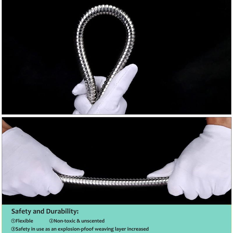 HOMEIDEAS 100 inches Shower Hose, 8.3 feet Long 304 Stainless Steel Handheld Shower Head Hose Replacement, Flexible Hose Extension - Image 5