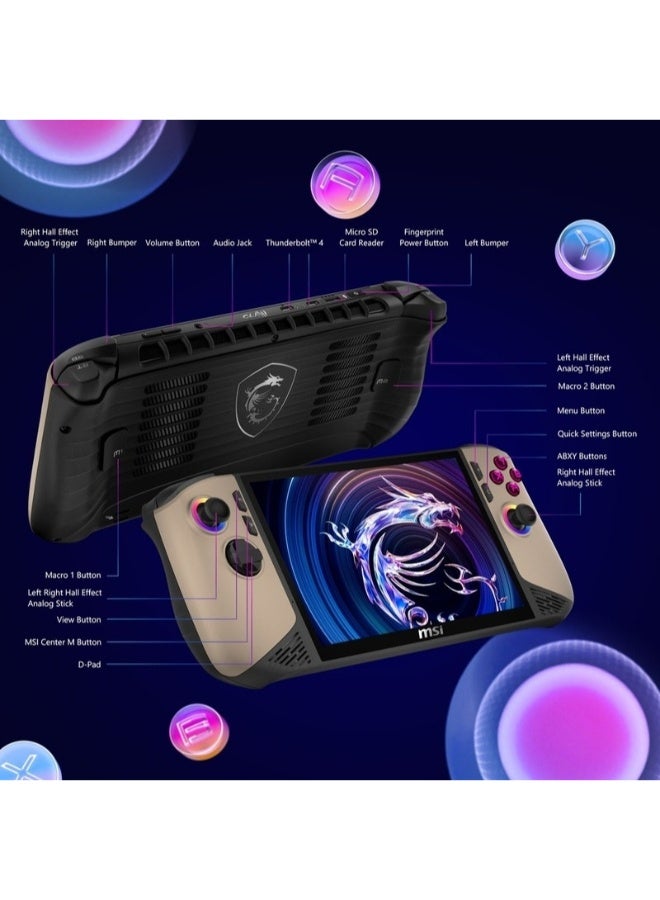 MSI Claw 8 AI+ A2VM Copilot+ PC Gaming Handheld Intel Core Ultra 7 (Series 2), M.2 2230 SSD slot SSD, 32GB RAM, 8” FHD+ (1920x1200) - Image 5