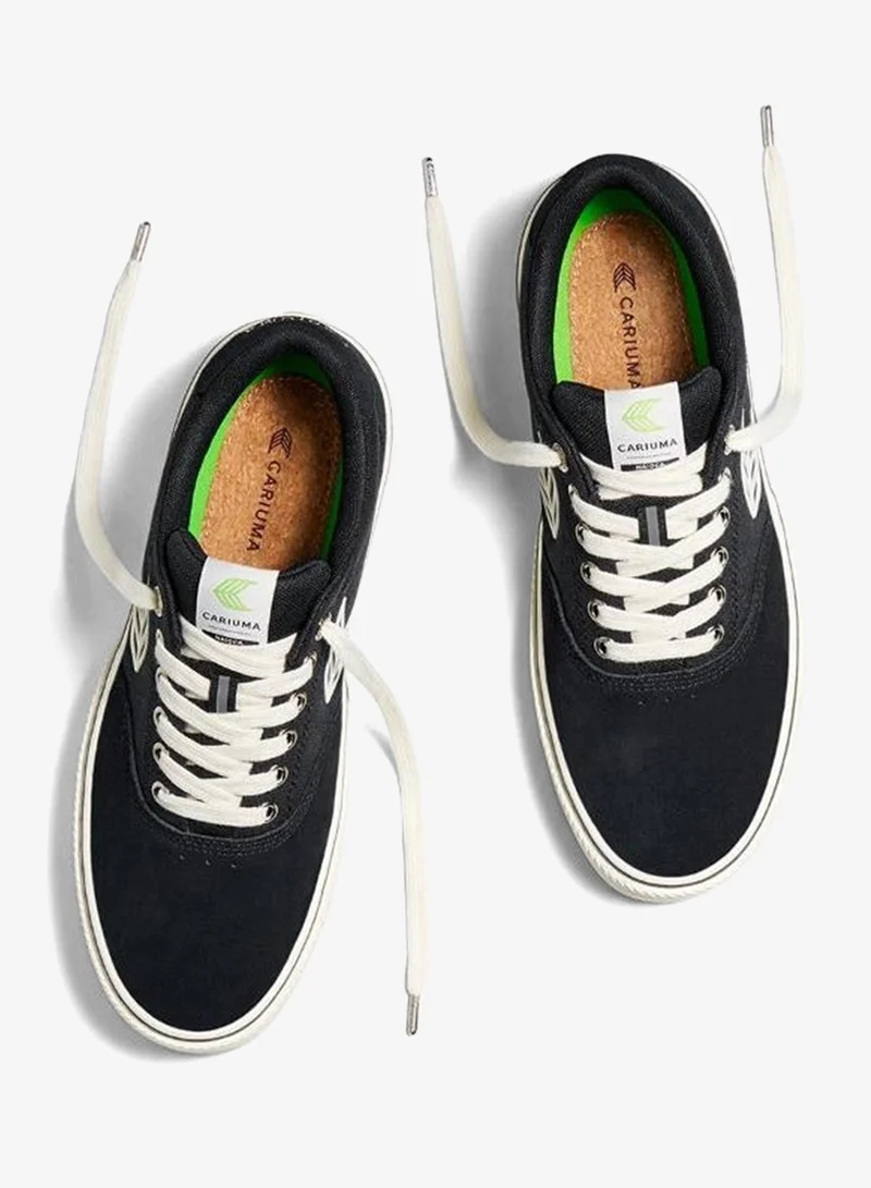 Cariuma  NAIOCA PRO Black Suede and Canvas Ivory Logo Sneaker  | Best Price UAE