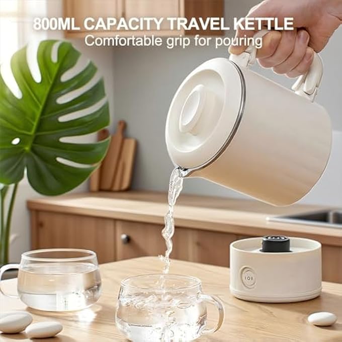 KASTWAVE Portable Electric Kettle For Travel Lightweight Stainless Steel Collapsible Water Boiler With 2 Temperature Settings Fast Boiling Tea  Coffee Kettle For Camping Office And Outdoor Use - Image 3