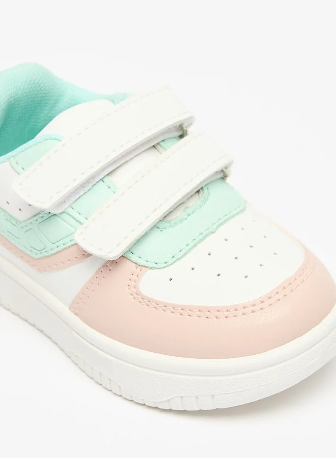 Flora Bella By Shoexpress Girls Panelled Sneakers with Hook and Loop Closure