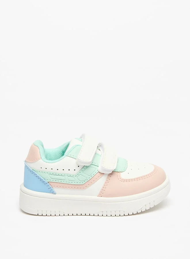 Flora Bella By Shoexpress Girls Panelled Sneakers with Hook and Loop Closure