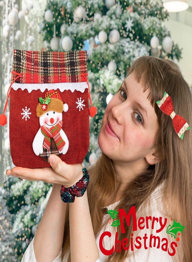 TiciKim 11 Pcs Christmas Hair Scrunchies Snowflake Plaid Christmas Hair Clips Cute Decorative Hair Accessories Soft Elastics Hair Band for Women Girls Cute Hairpin Antlers Bowknot Hat with A Bag - Image 5
