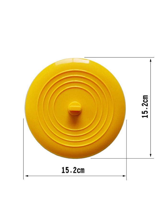 2 Pcs Stopper Large Silicone Bathtub Drain Plug Hair Stopper 6 Inches Silicone Tub Stopper Drain Stopper Flat Suction Cover for Bathroom Laundries Kitchen and Laundry Blue/Yellow - Image 5