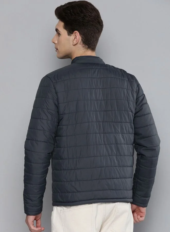 ذا انديان كراج كو The Indian Garage Co Men Slim Fit Solid Round Neck Long Sleeves Jacket