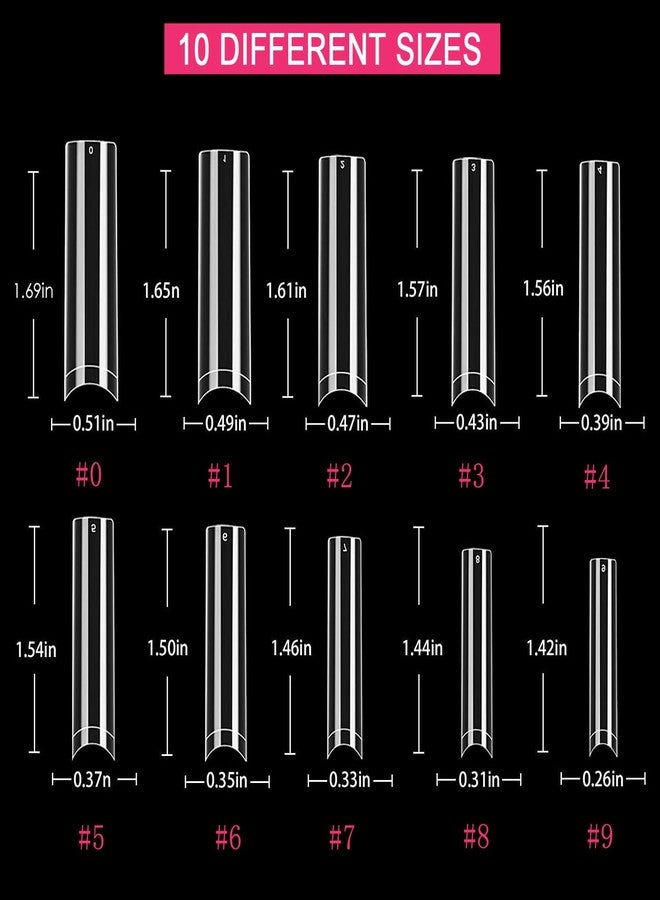 SWETIDY 500Pcs No C Curve XXL Square Nail Tips-SWETIDY Clear Acrylic Fake Nails Tapered Square Shape Nail Tips Flattened Half Cover False French Nails for Nail Tech Salons and DIY Nail Art - Image 5