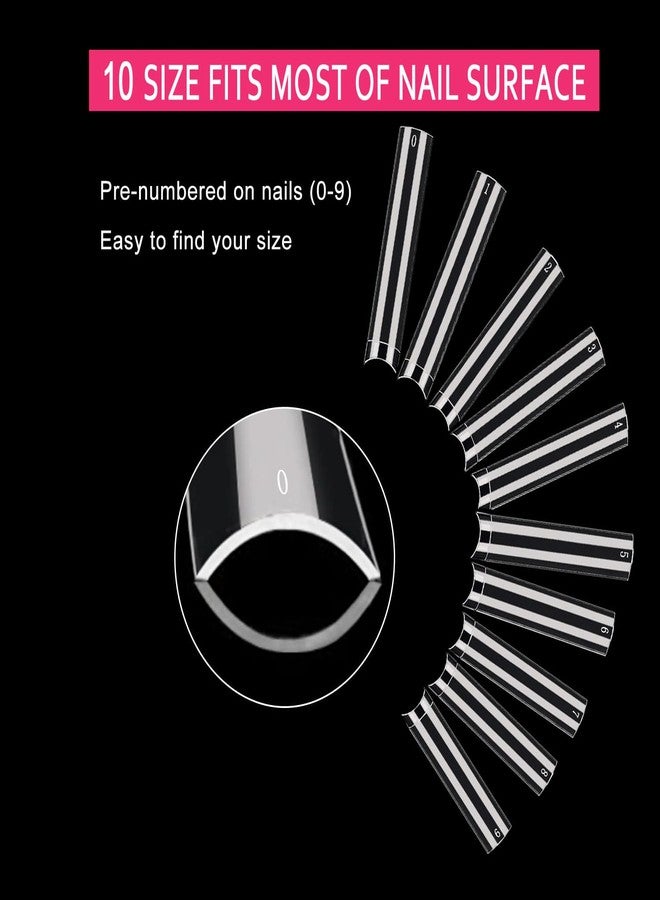 SWETIDY 500Pcs No C Curve XXL Square Nail Tips-SWETIDY Clear Acrylic Fake Nails Tapered Square Shape Nail Tips Flattened Half Cover False French Nails for Nail Tech Salons and DIY Nail Art - Image 4