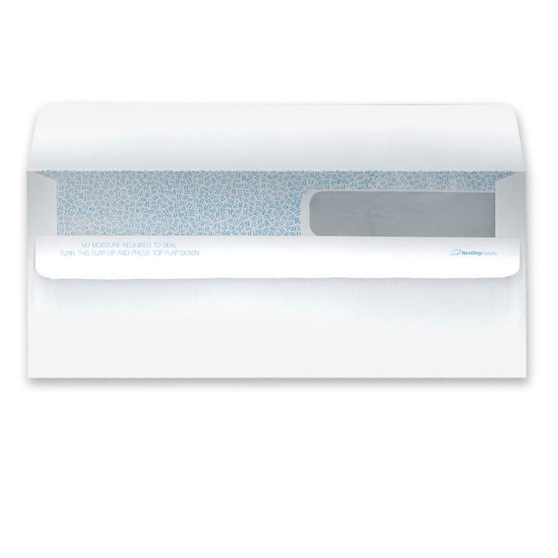 NextDayLabels 100 Double Window SELF Seal Security Check Envelopes Compatible with QuickBooks and Other Checks