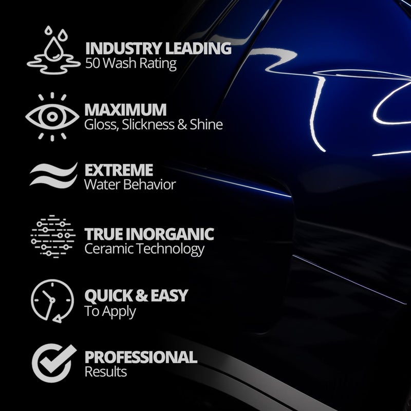 CERAKOTE رذاذ سيلانت طلاء السيراميك بلاتينيوم RAPID CERAKOTE® (14 أونصة) - لمعان وتألق أقصى - مقاوم للماء بشكل استثنائي - انزلاق لا مثيل له - طلاء رذاذ سيراميكي - تصنيف 50 غسلة - Image 4