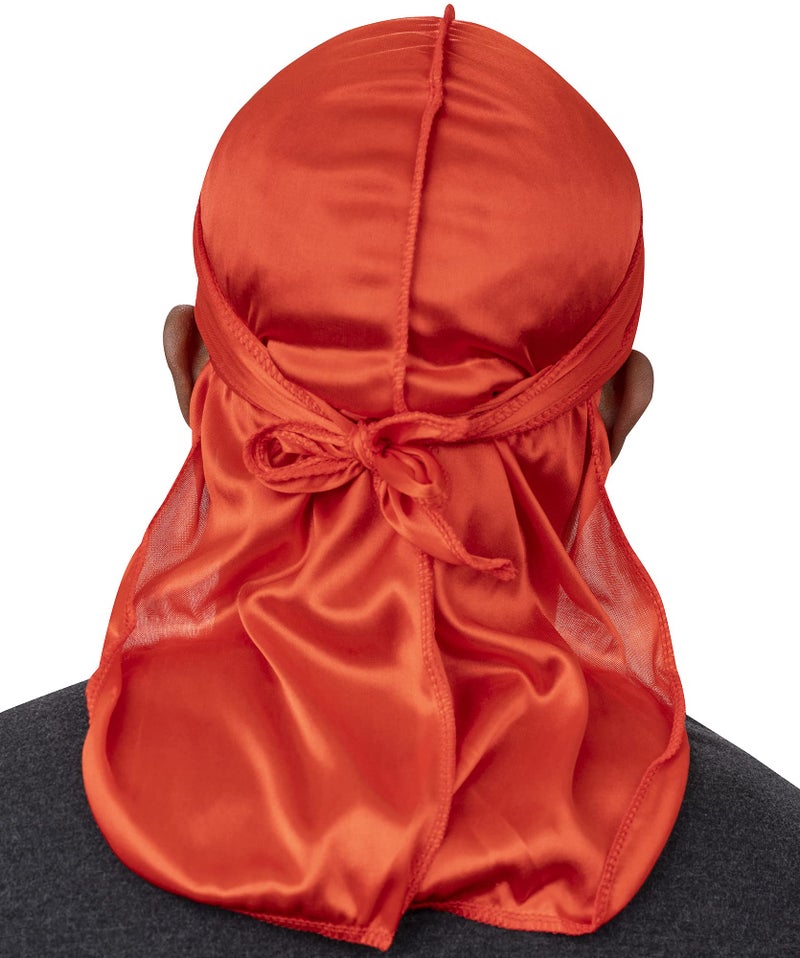 Veeta Superior Silk Durag - Smooth Silk Durag for Men & Women, Long Double Wide Straps, Outside Seam Triple Stitch Du Rag (Candy Red) - Image 2