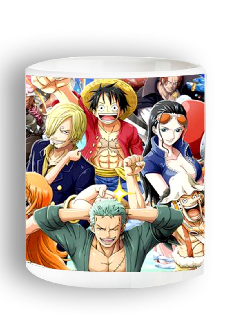 Ceramic mug with the “Characters - One Piece” design printed in white