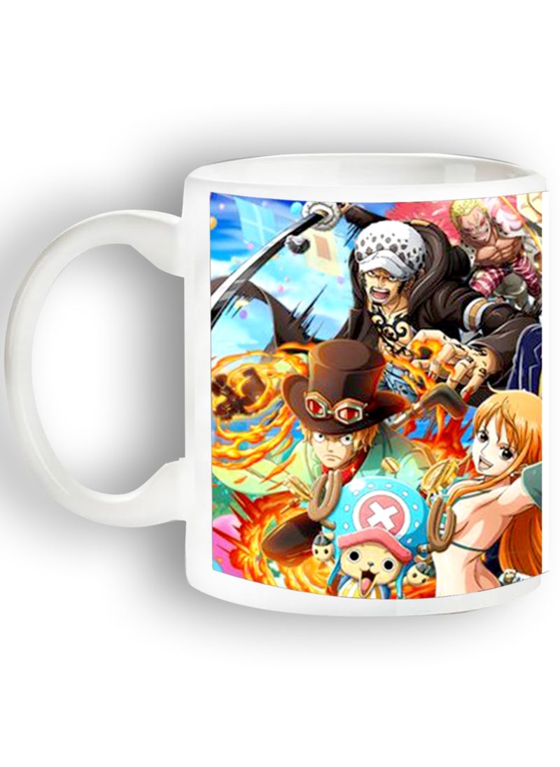 Ceramic mug with the “Characters - One Piece” design printed in white