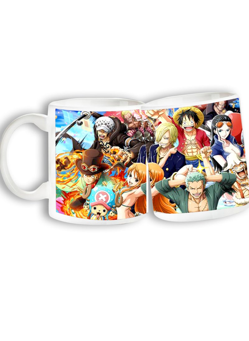Ceramic mug with the “Characters - One Piece” design printed in white