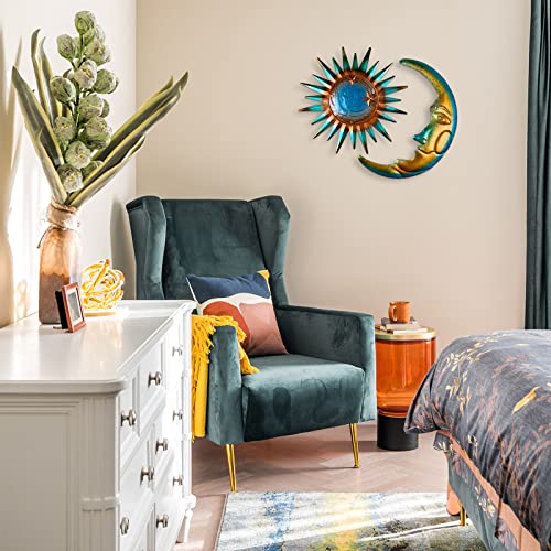 LIFFY Sun Metal Outdoor Wall Decor - 3D Sun Moon Metal Wall Sculpture - Hanging Decoration Gift Ideal for Celestial Decor Home Accent, Bedroom, Garden, Patio, Farmhouse - Lively and Vibrant - Image 5