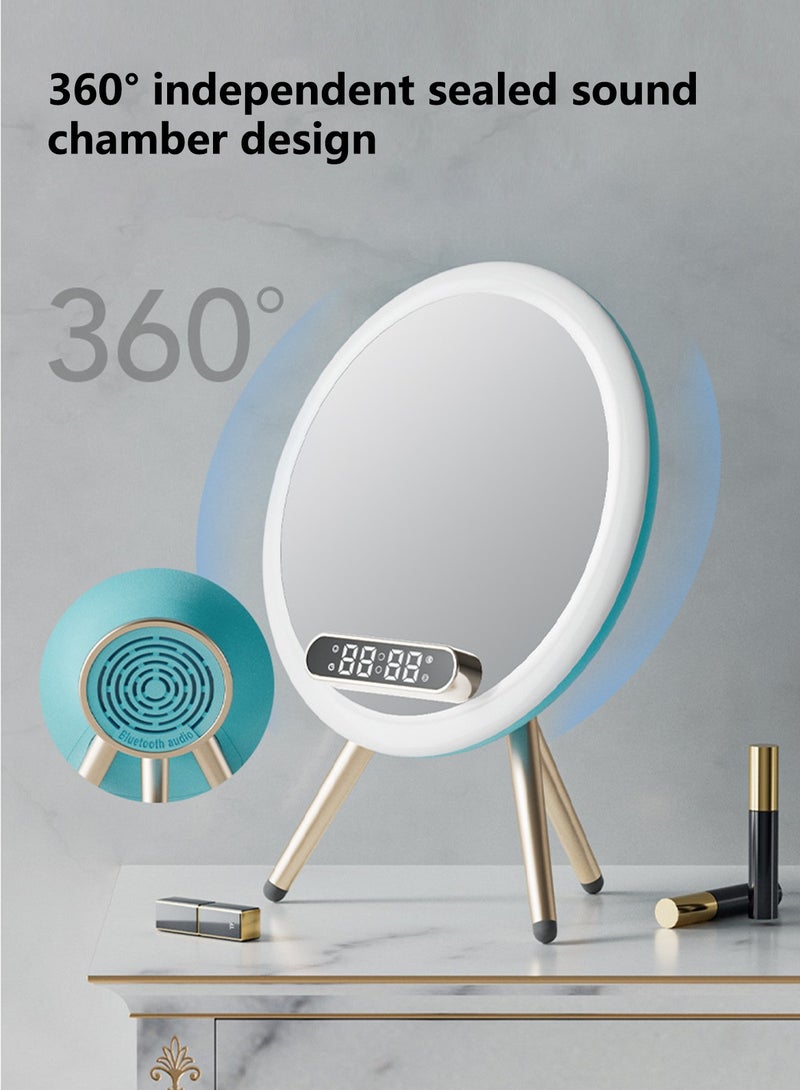 شاربدو مرآة مكياج LED متعددة الوظائف مع مكبر صوت بلوتوث وشحن لاسلكي للهاتف المحمول 21*16*6 سم  - Image 2