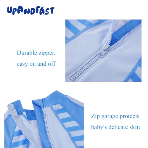 upandfast Baby/Toddler Swimsuit UPF 50+ Sun Protection One Piece Zipper Bathing Suit with Sun Hat Infant Beach Swimwear (Dinosaur 2,6-9 Months) - Image 4