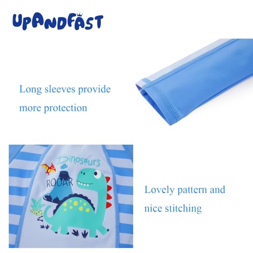 upandfast Baby/Toddler Swimsuit UPF 50+ Sun Protection One Piece Zipper Bathing Suit with Sun Hat Infant Beach Swimwear (Dinosaur 2,6-9 Months) - Image 5