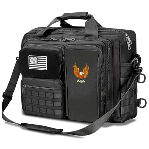 BYIECLD Tactical Laptop Bag for Men, 14 Inch & 18 Inch Military Messenger Bag, 900D Nylon Water Resistant Computer Bag with Luggage Strap, Multipurpose Work Bag for Travel, Business, Campus - Image 1
