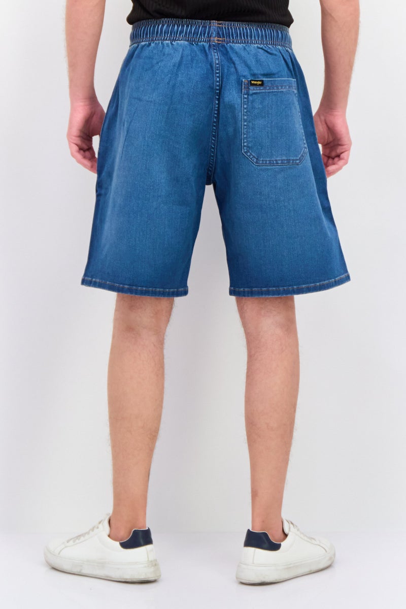 Wrangler Men Washed Denim Bermuda Shorts, Blue  - Image 3
