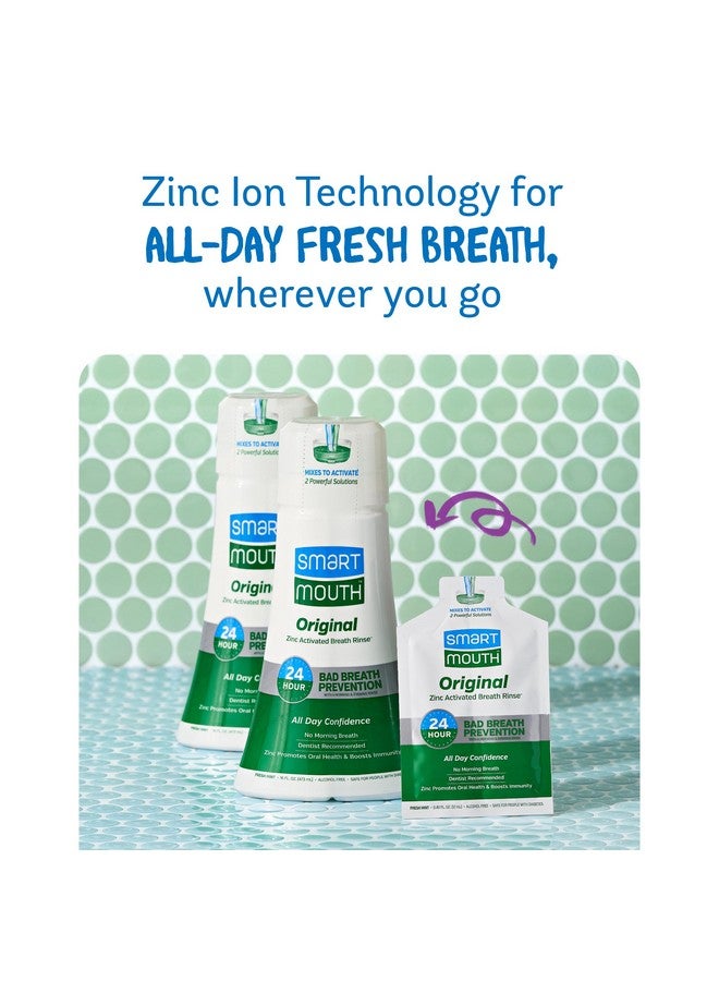 SmartMouth Original Activated 24Hr Fresh Breath Rinse 2Pack And Single Travel Packs Fresh Mint - Image 4