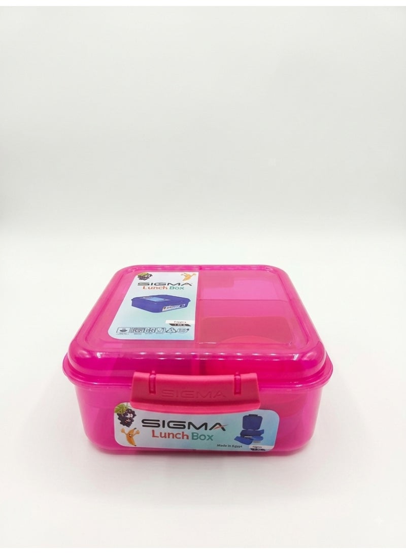 SIGMA Multi-Compartment Kids & Adults Lunch Box (1.25L) with Cutlery Set & Sauce Container - Image 1