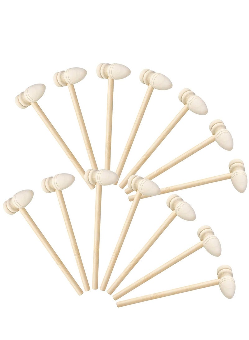SYOSI Mini Wooden Hammers Crab Mallet Seafood Hammers Mallet Pounding Toys Wooden Solid Natural Hammers for Boys Girls 14 Pieces  - Image 1