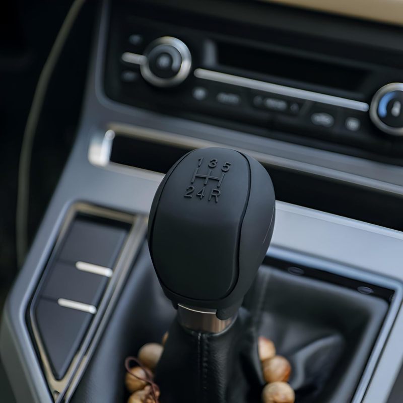 Manual Gear Shift Knob Cover: Black Textured PU Leather - Non-Slip Grip Perfect Fit for 2016-2022 Ford Ranger Manual Transmission Truck Interior Accessory - Image 4