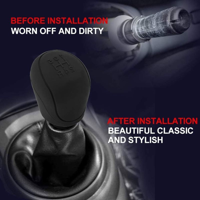 Manual Gear Shift Knob Cover: Black Textured PU Leather - Non-Slip Grip Perfect Fit for 2016-2022 Ford Ranger Manual Transmission Truck Interior Accessory - Image 3