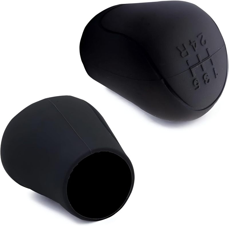 Manual Gear Shift Knob Cover: Black Textured PU Leather - Non-Slip Grip Perfect Fit for 2016-2022 Ford Ranger Manual Transmission Truck Interior Accessory - Image 5