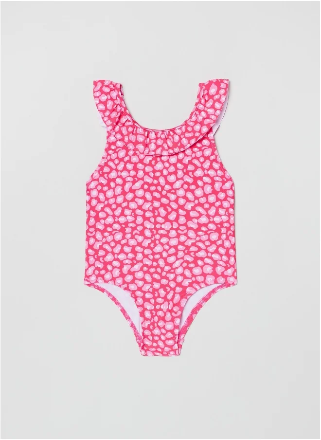 او في اس OVS One-Piece Swimsuit With Animal Print Pattern