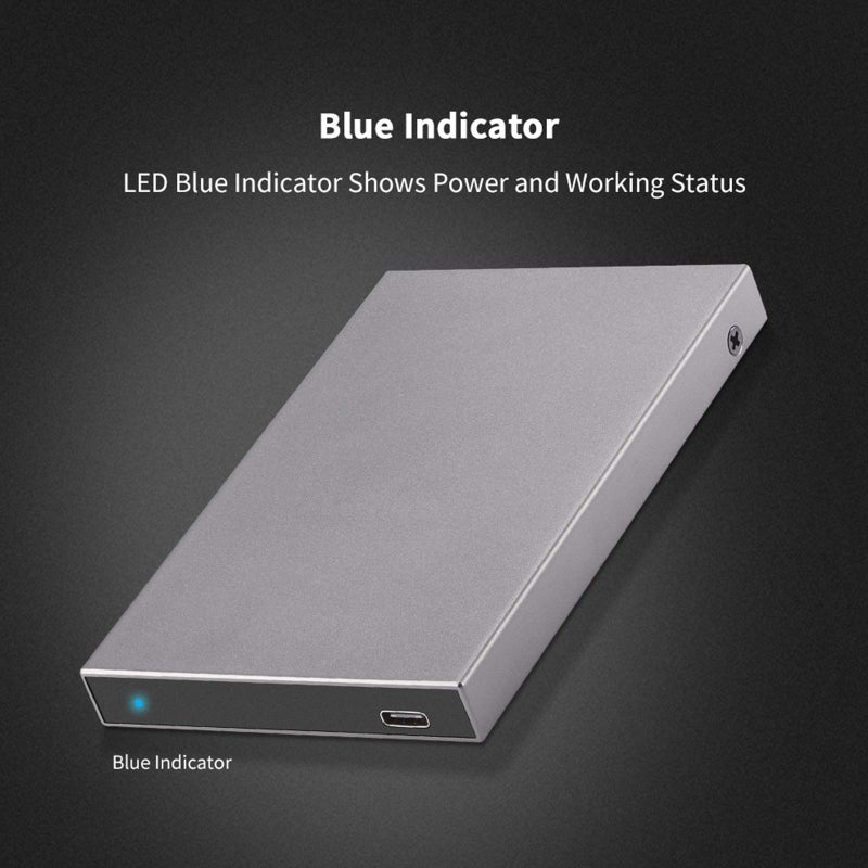 SSK Aluminum 2.5" Hard Drive Enclosure USB C 3.1 Gen 2(6Gbps) to SATA External HDD Case Adapter for 2.5 inch 7 9.5mm SATA III HDD SSD with UASP Compatible with WD Seagate PS4 Xbox - Image 4