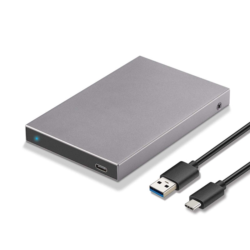 SSK Aluminum 2.5" Hard Drive Enclosure USB C 3.1 Gen 2(6Gbps) to SATA External HDD Case Adapter for 2.5 inch 7 9.5mm SATA III HDD SSD with UASP Compatible with WD Seagate PS4 Xbox - Image 1