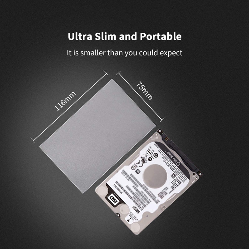 SSK Aluminum 2.5" Hard Drive Enclosure USB C 3.1 Gen 2(6Gbps) to SATA External HDD Case Adapter for 2.5 inch 7 9.5mm SATA III HDD SSD with UASP Compatible with WD Seagate PS4 Xbox - Image 5