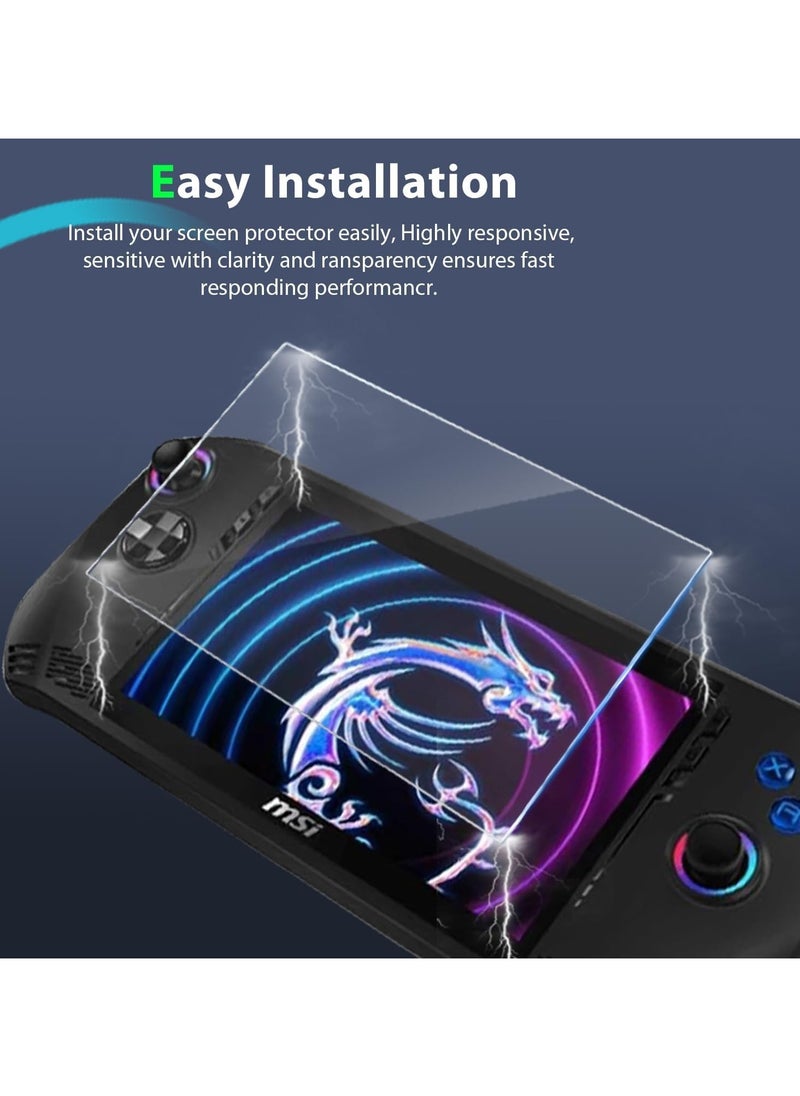 2-piece screen protector compatible with MSI Claw A1M 7 Handheld Game Scratch 9H hardness Fingerprint/tempered glass for MSI Claw Portal Handheld Game