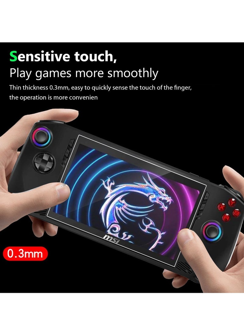2-piece screen protector compatible with MSI Claw A1M 7 Handheld Game Scratch 9H hardness Fingerprint/tempered glass for MSI Claw Portal Handheld Game