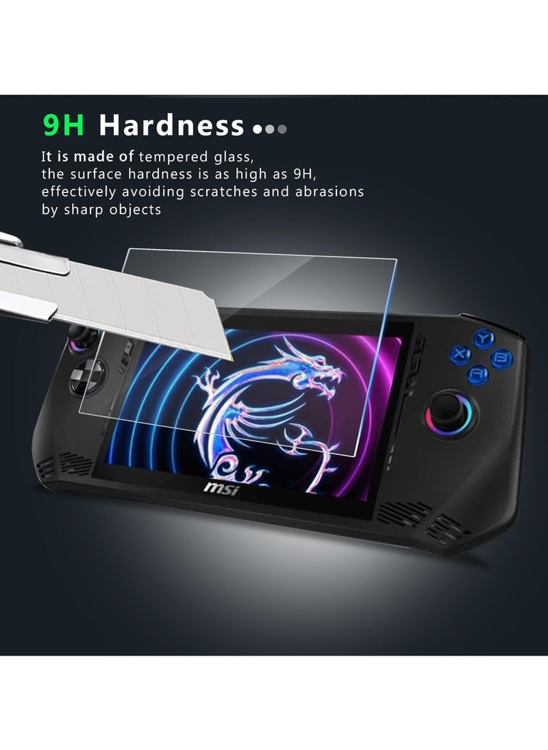 2-piece screen protector compatible with MSI Claw A1M 7 Handheld Game Scratch 9H hardness Fingerprint/tempered glass for MSI Claw Portal Handheld Game