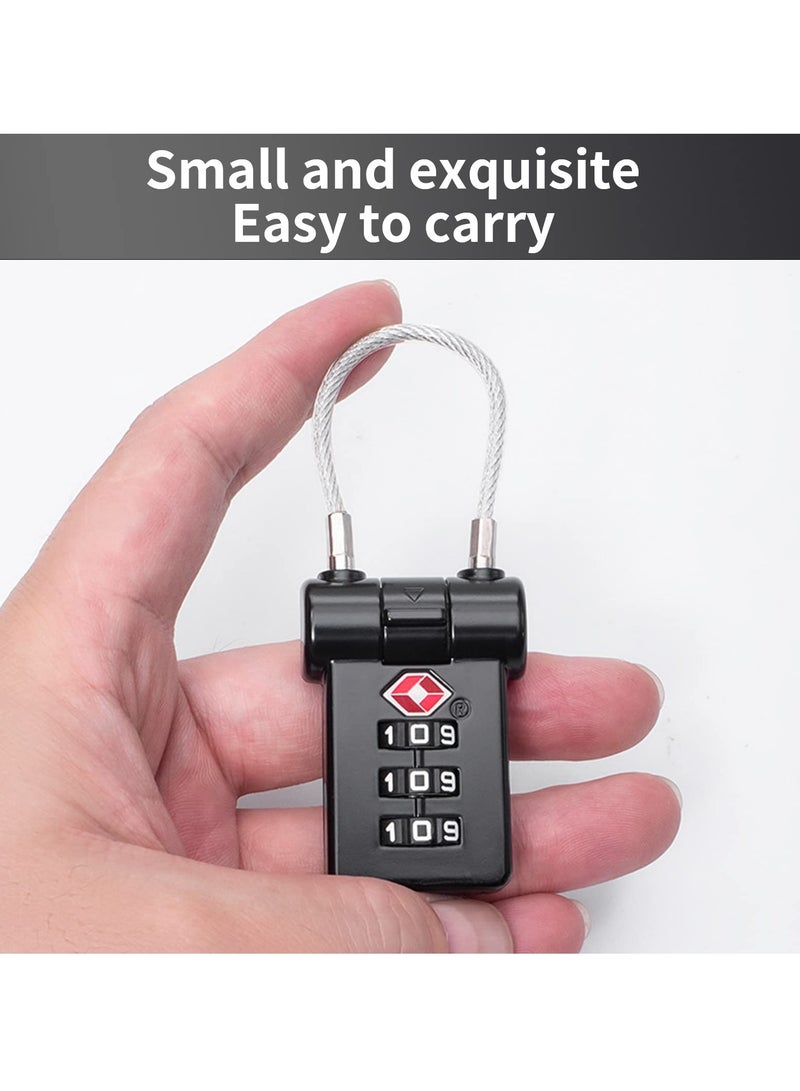 Suntown 2 Pcs TSA Luggage Locks, 3 Digit Combination Padlock for Suitcase Zipper, TSA Luggage Password Lock for Travel Suitcases Luggage Bag Case (Black) - Image 5