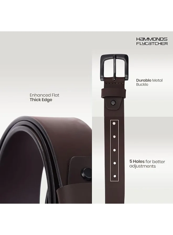Hammonds Flycatcher  Leather Belt for Men - Adjustable Waistband up to 46 Inches Belt for Jeans & Dress Pants - 1.5" Width - Zinc Casted Buckle - Formal & Casual Wear - Branded Mens Belt  | Best Price UAE
