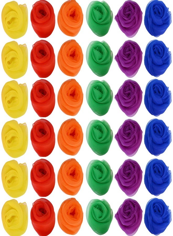 Zhanmai 36 Pcs Dance Scarves for Children, Music Scarve Juggling Scarf Props Magic Silky Scarves, 24 x 24in - Image 1