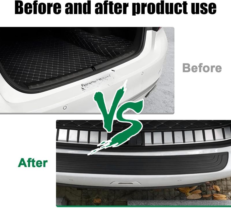 Rear Bumper Protector: 90x7cm Black Heavy-Duty PVC Rubber - Universal Fit Non-Slip Grooved Strip for Cars SUVs Trucks Motorhomes Vans - Image 4