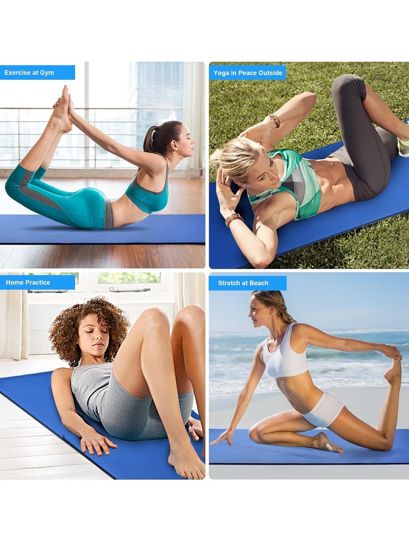 كيلا سجادة يوجا غير قابلة للانزلاق، سجادة يوجا مع حزام متضمن، سجادة تمارين بسمك 10 مم، مثالية لتمارين HiiT والبيلاتس واليوغا والعديد من التمارين المنزلية الأخرى - Image 5