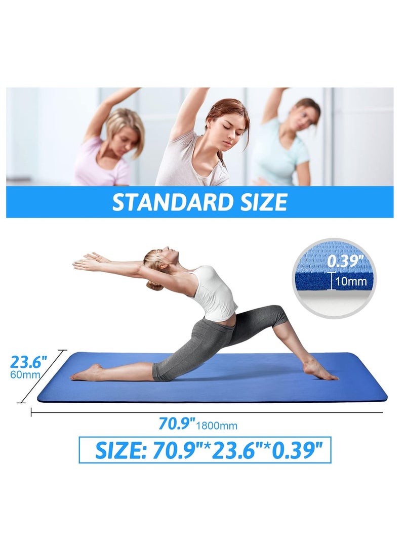 كيلا سجادة يوجا غير قابلة للانزلاق، سجادة يوجا مع حزام متضمن، سجادة تمارين بسمك 10 مم، مثالية لتمارين HiiT والبيلاتس واليوغا والعديد من التمارين المنزلية الأخرى - Image 2