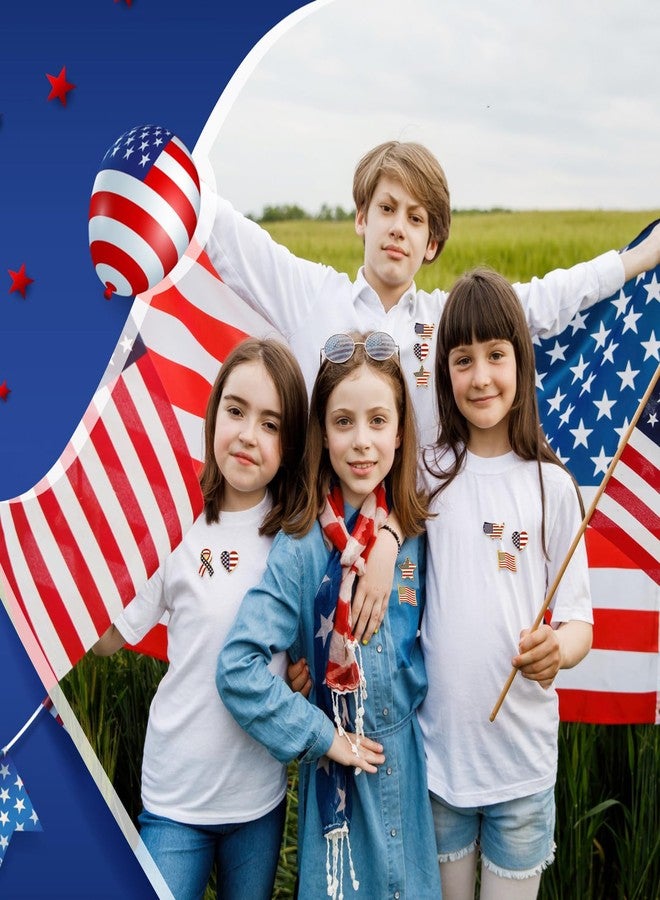 Inbagi American Flag Lapel Pins Bulk USA Waving Flag Pins Memorial Day Veteran Gifts Souvenir Hat Men Women Patriotic (50 Pcs) - Image 5