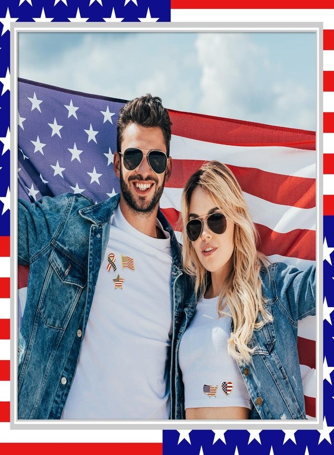 Inbagi American Flag Lapel Pins Bulk USA Waving Flag Pins Memorial Day Veteran Gifts Souvenir Hat Men Women Patriotic (50 Pcs) - Image 4