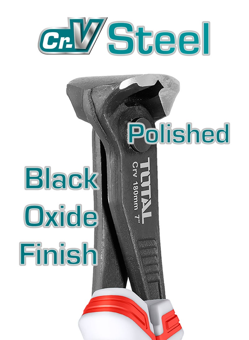 توتال كماشة قطع نهائي من توتال مقاس 7 بوصات (180 مم)، مصنوعة من فولاذ كروم-فاناديوم (Cr-V)، بتشطيب أسود مؤكسد ومصقول، موديل THT260702 - Image 3