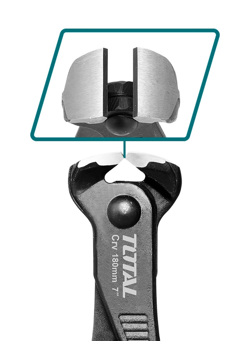 توتال كماشة قطع نهائي من توتال مقاس 7 بوصات (180 مم)، مصنوعة من فولاذ كروم-فاناديوم (Cr-V)، بتشطيب أسود مؤكسد ومصقول، موديل THT260702 - Image 4